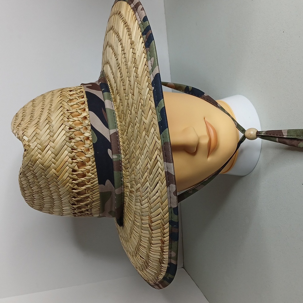 San Diego Hat Company - Straw Hat w/Geen Camo Detail - Men's/Unisex - SMALL